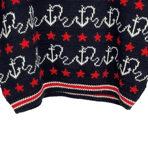 VINTAGE CHAUS SPORT NAUTICAL ANCHOR CREW NECK DROP SHOULDER CREW NECK SWEATER - Picture 6 of 14